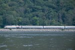 AMTK 716 leads the Lake Shore Limited up the Hudson